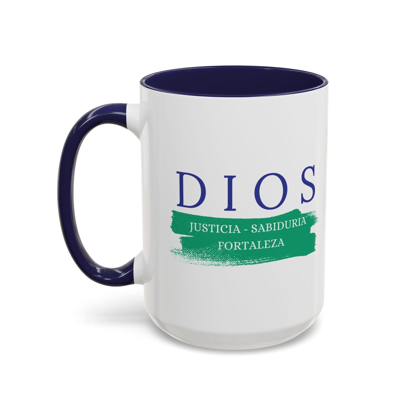 Dios es justo, Dios es fortaleza, taza cristiana, regalo religioso, por AbecarDesigns.