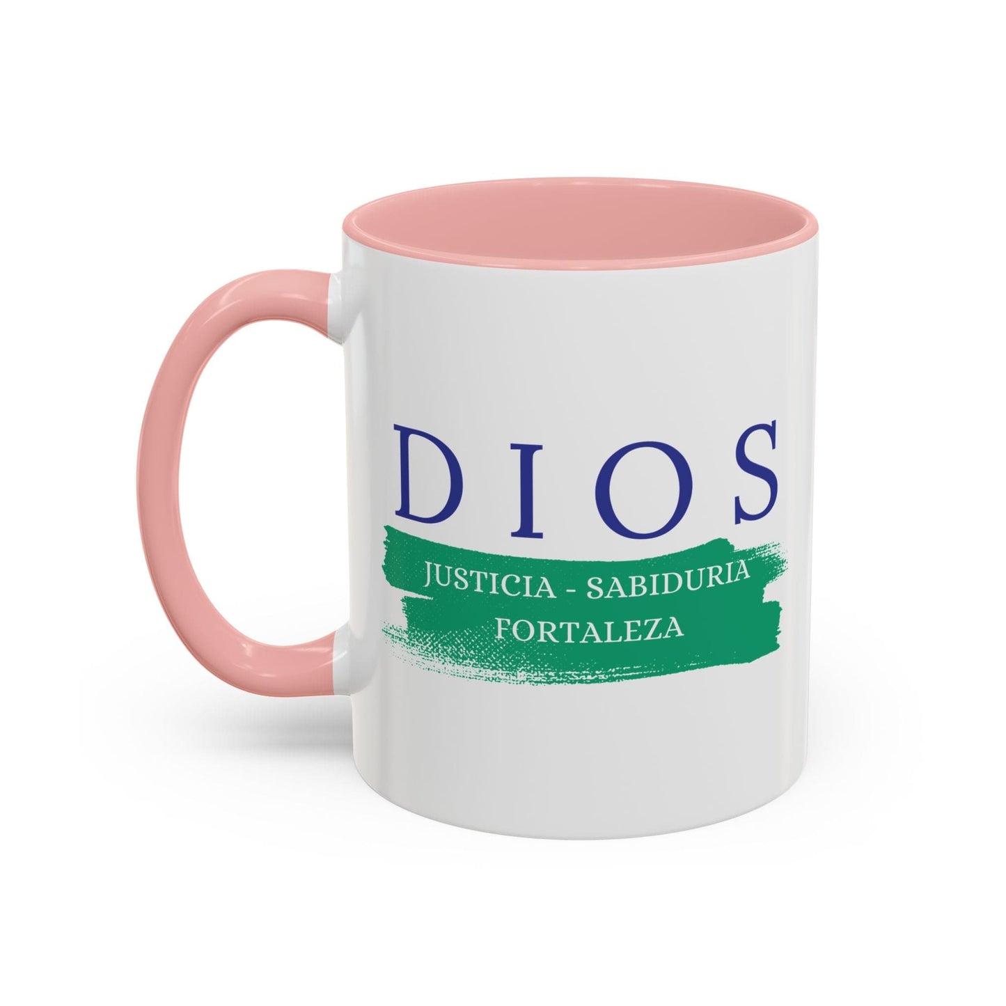 Dios es justo, Dios es fortaleza, taza cristiana, regalo religioso, por AbecarDesigns.